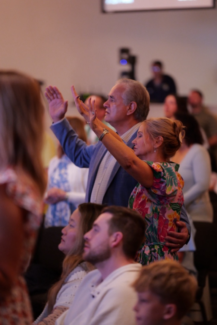 Congregation worshipping together